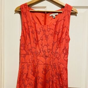 Banana Republic Coral-Red Textured Sleeveless Dress